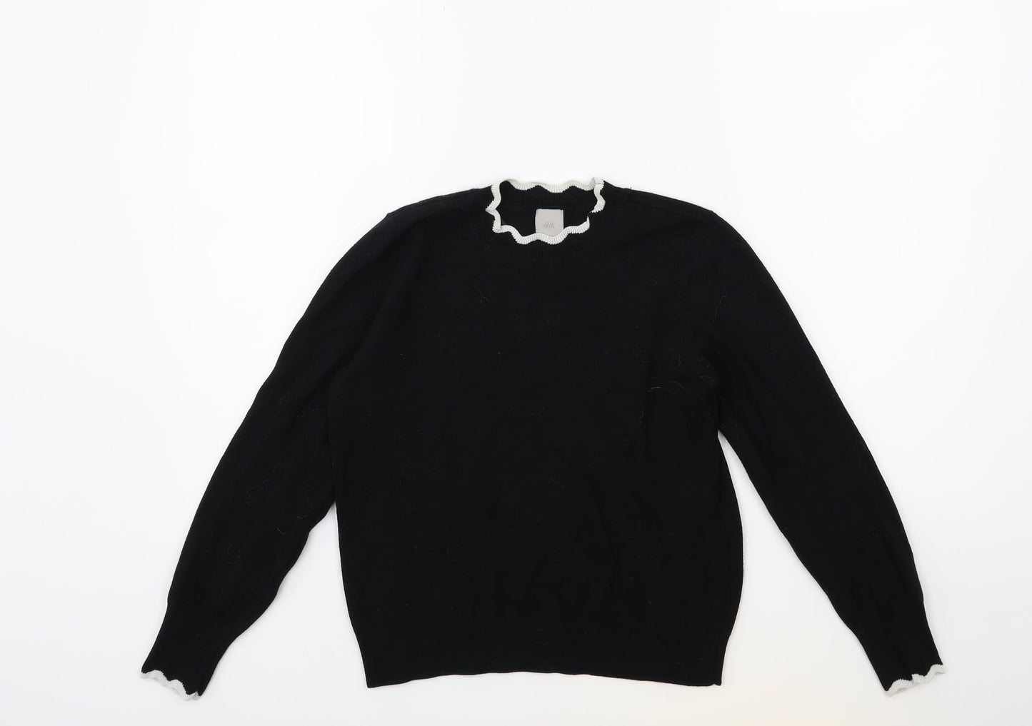 H&M Womens Black  Knit Pullover Jumper Size XS