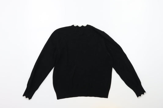 H&M Womens Black  Knit Pullover Jumper Size XS