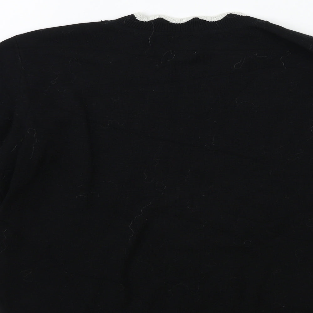 H&M Womens Black  Knit Pullover Jumper Size XS
