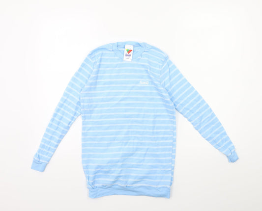 Rodeo Boys Blue Striped  Basic T-Shirt Size 8 Years