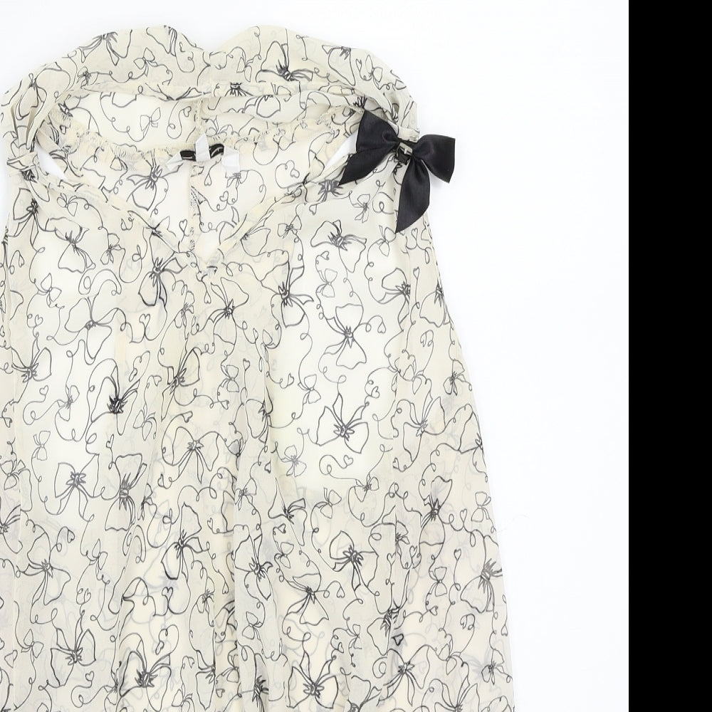 Newlook Womens Beige Floral  Basic Blouse Size 12