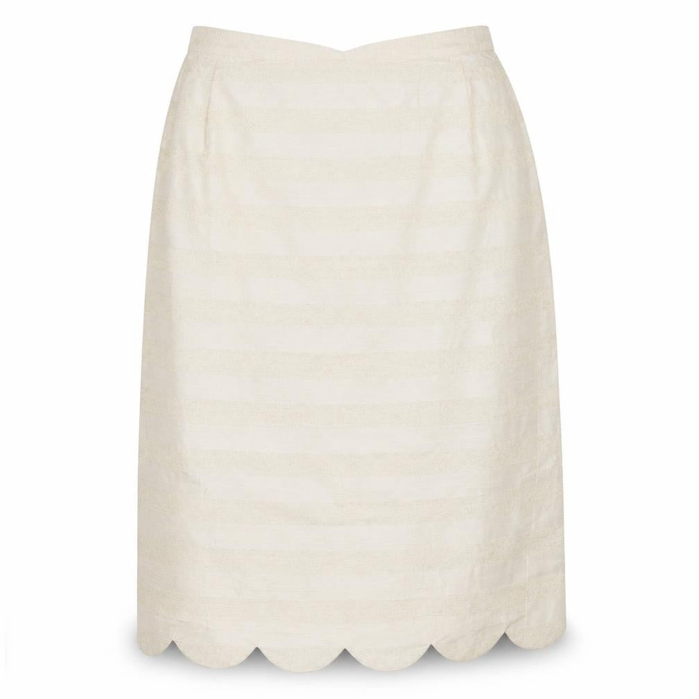 Rosemaria Womens Ivory Striped  Straight & Pencil Skirt Size 26 in