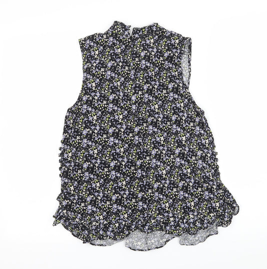 NEXT Womens Black Floral  Basic Blouse Size 8