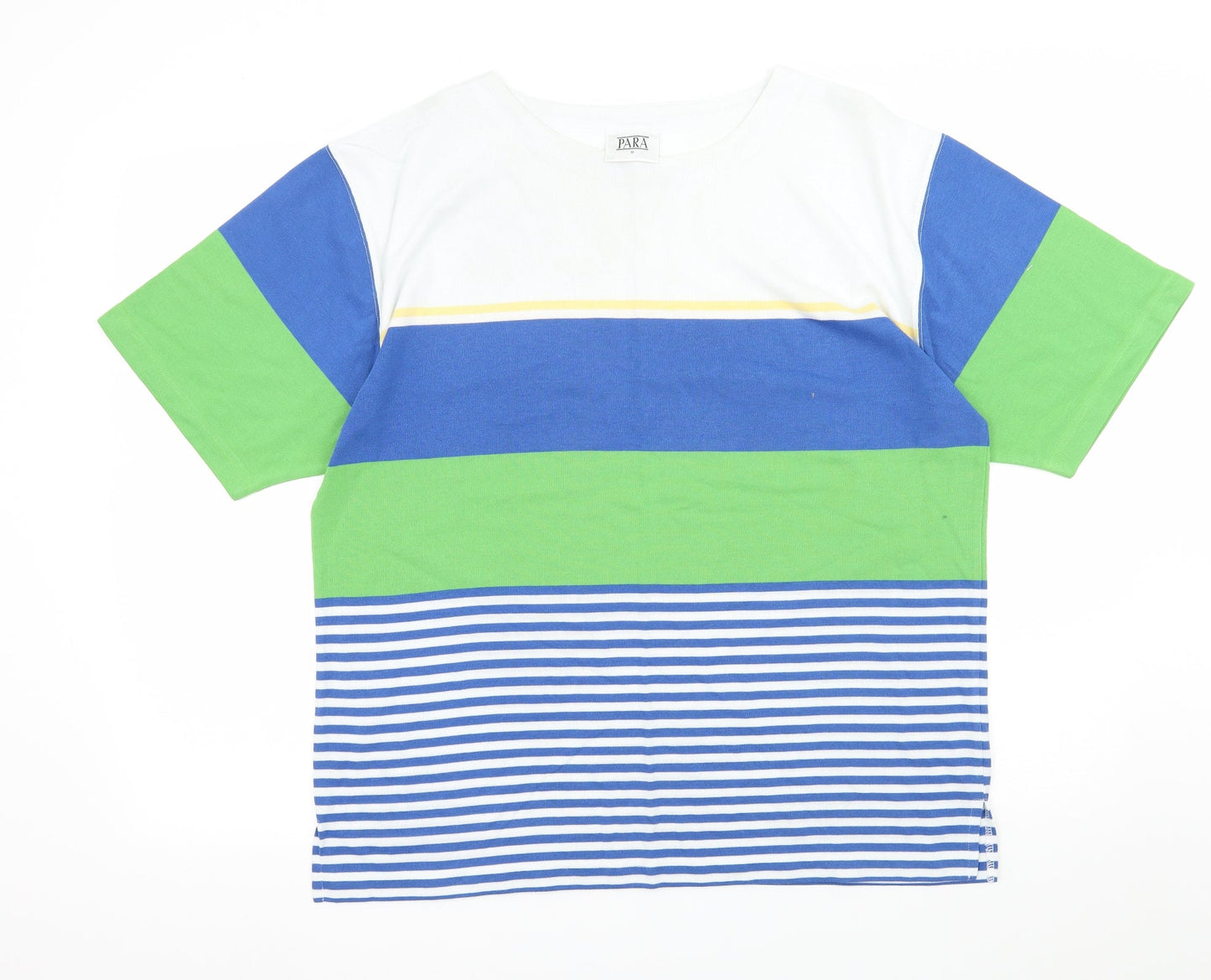 Para Mens Multicoloured Striped Jersey  T-Shirt Size M