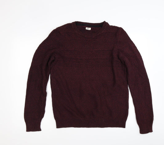 Preworn Mens Red  Knit Pullover Jumper Size S