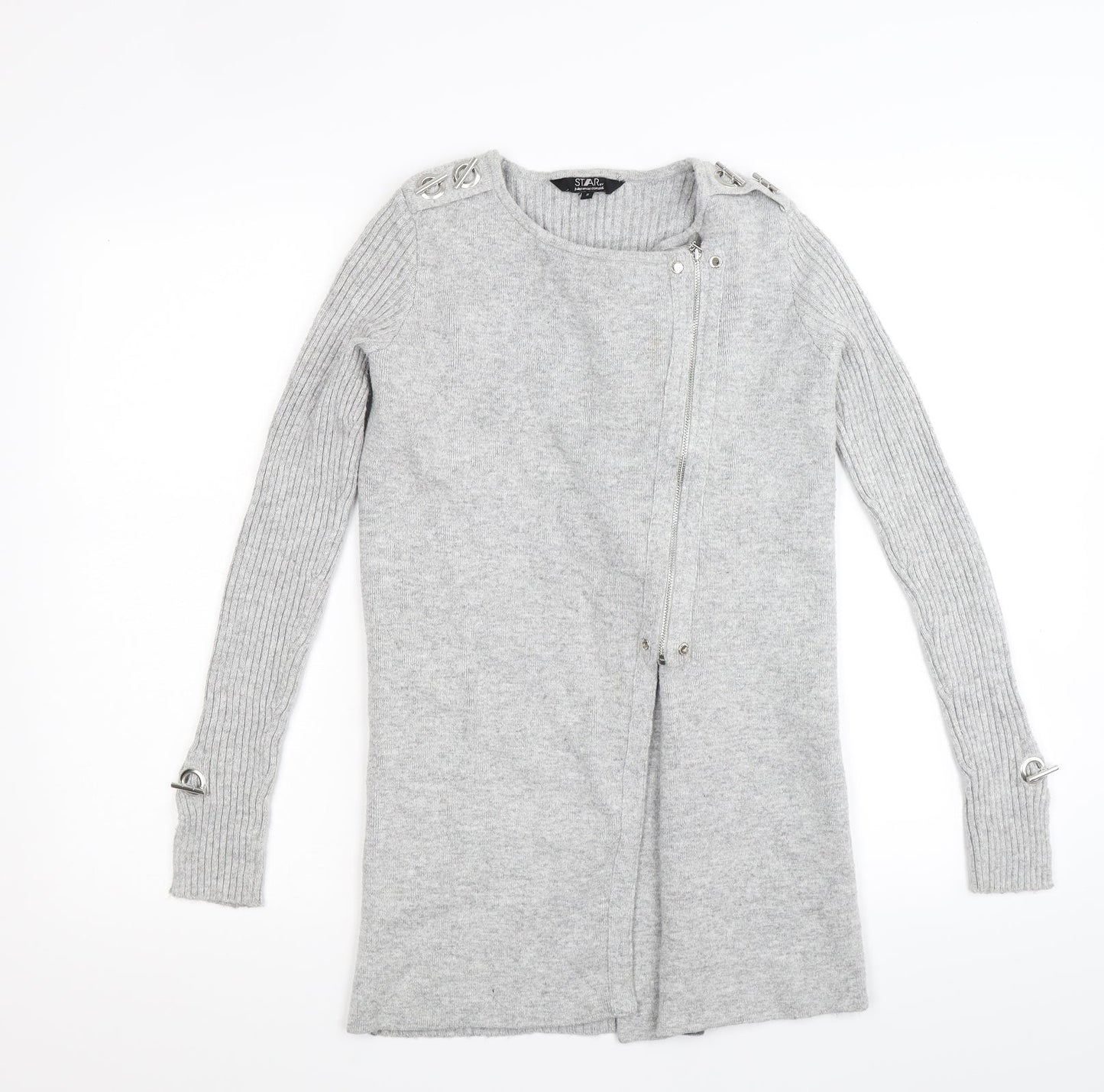Star Womens Grey   Full Zip Jumper Size 8