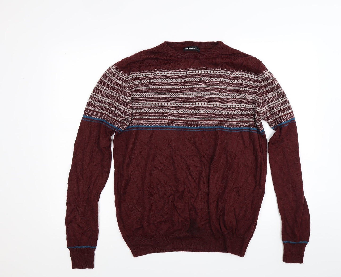 Ceader wood state Mens Red   Pullover Jumper Size L