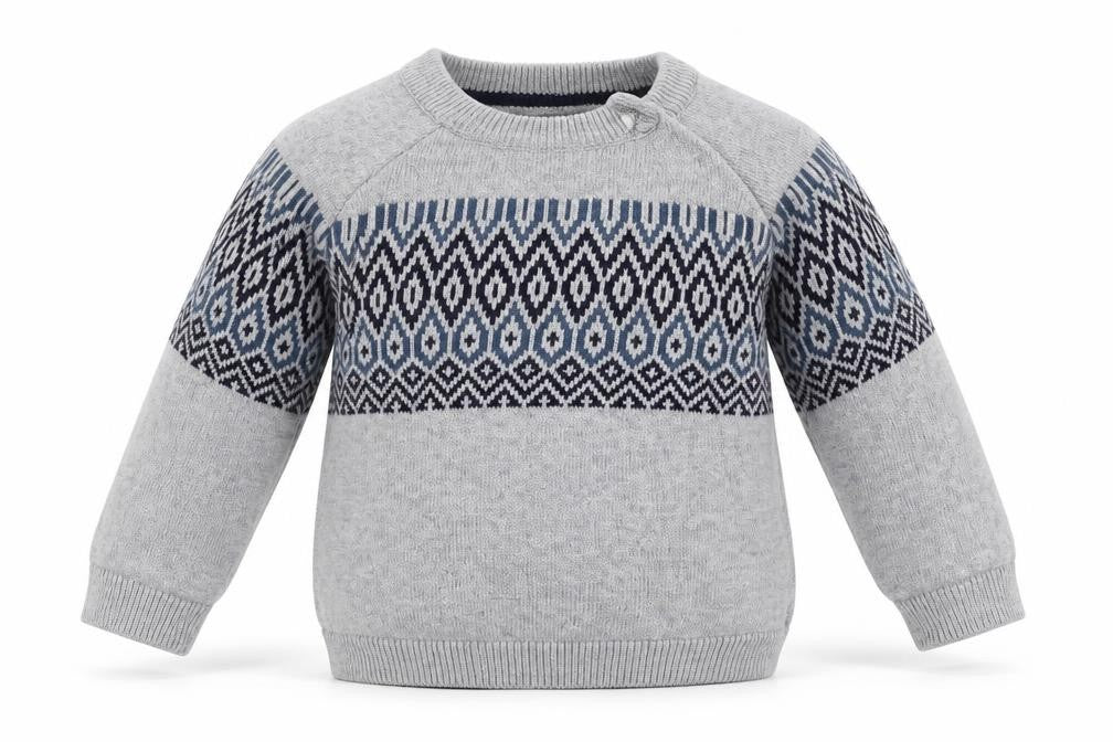 TU Baby Grey Geometric Knit Pullover Jumper Size 3-6 Months