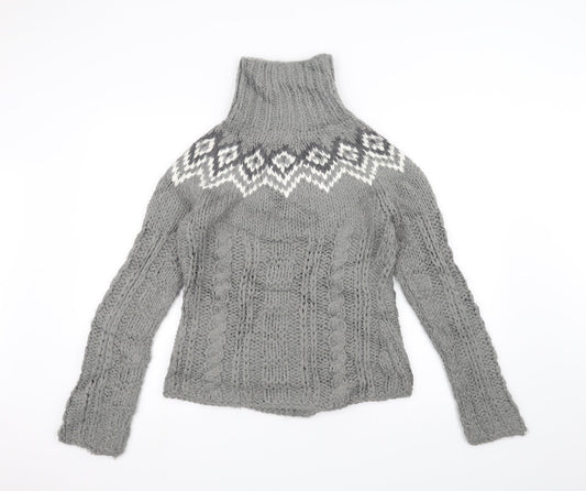 ALS Womens Grey  Knit Jacket Coatigan Size 10
