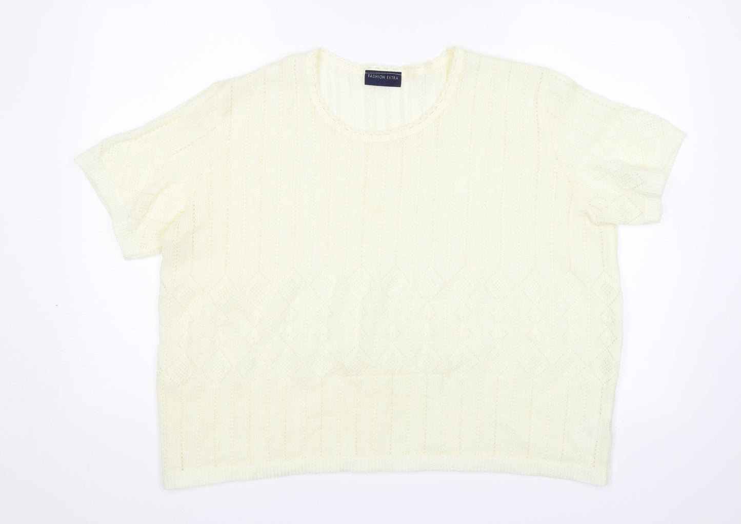 Fashion Extra Womens White   Jersey T-Shirt Size 24