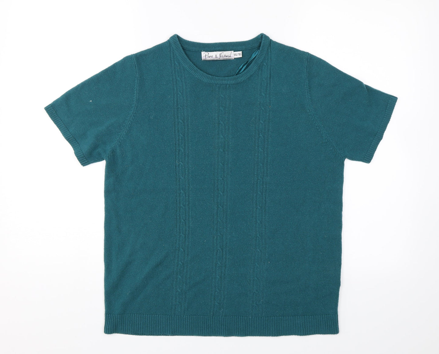 Pure & Natural Womens Blue   Jersey T-Shirt Size 14