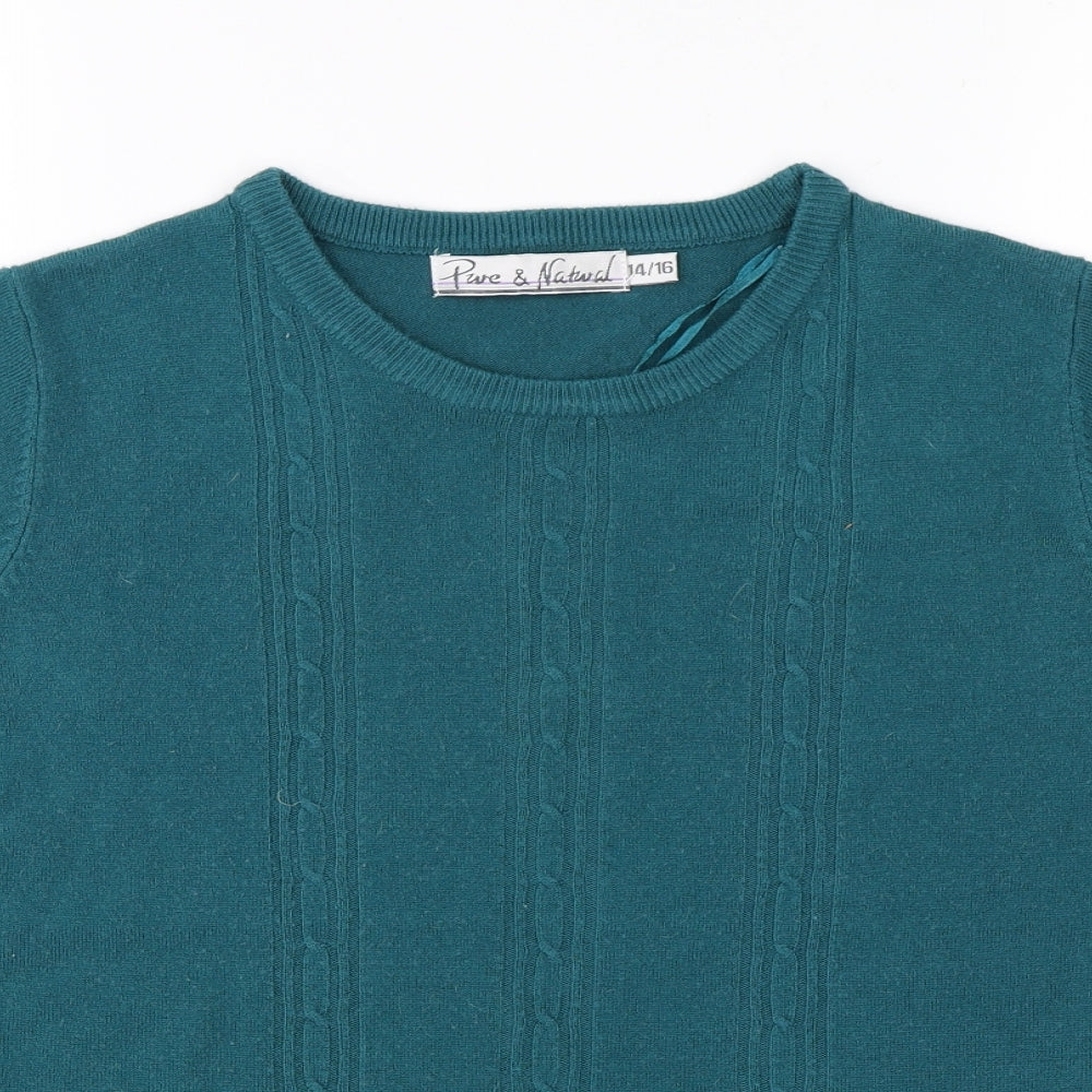 Pure & Natural Womens Blue   Jersey T-Shirt Size 14