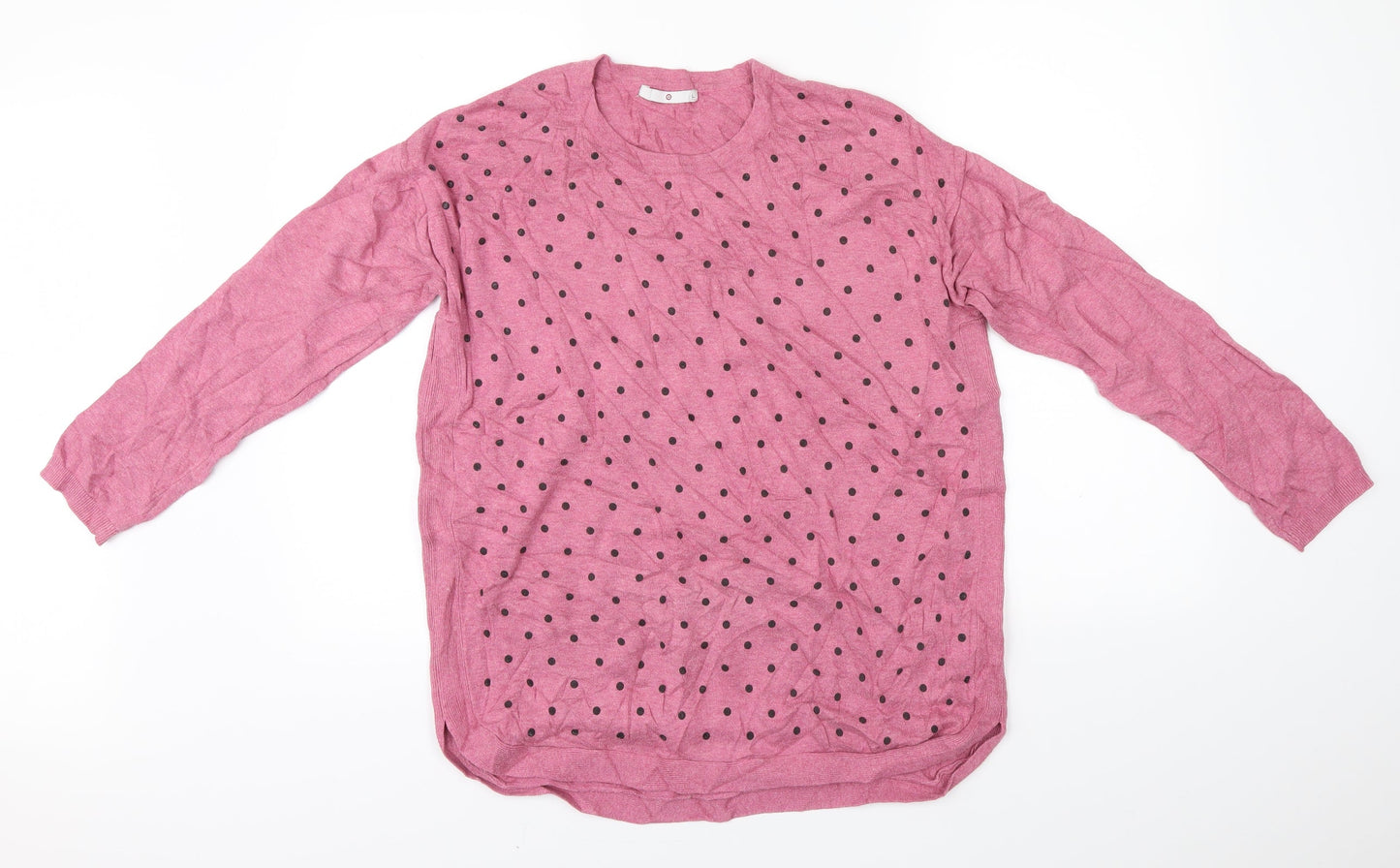 Target Womens Pink Polka Dot Knit Pullover Jumper Size L