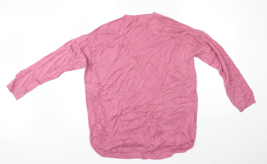 Target Womens Pink Polka Dot Knit Pullover Jumper Size L