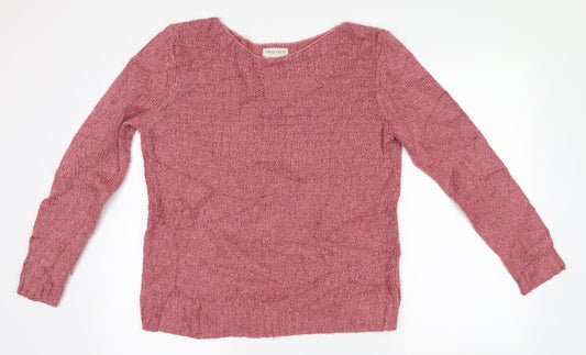 Indigo Womens Pink  Knit Pullover Jumper Size 12