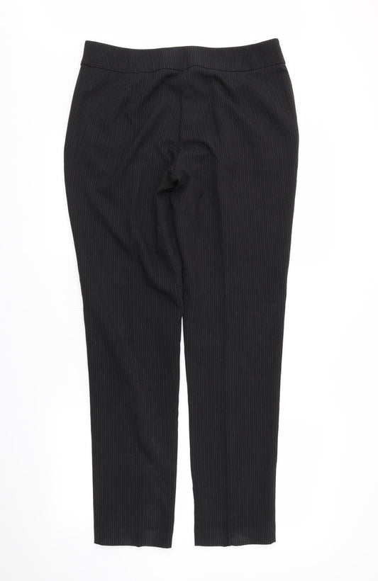 Papaya Womens Black Striped  Trousers  Size 12 L29 in