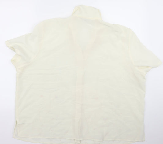 sara o neal Womens White   Basic Button-Up Size 16