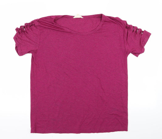 nexr Womens Purple   Basic T-Shirt Size 12