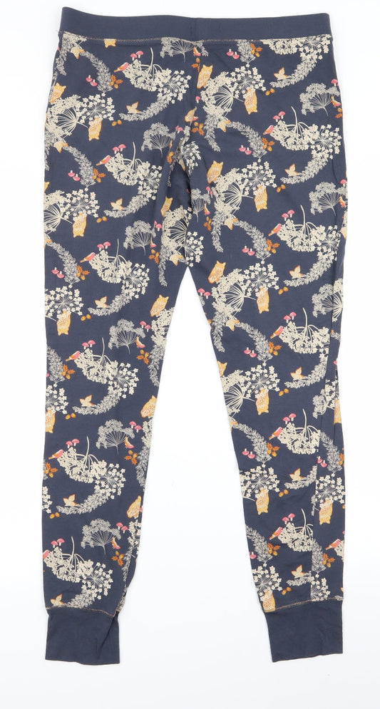 debanams Womens Blue Floral  Sweatpants Trousers Size 12 L20 in - v