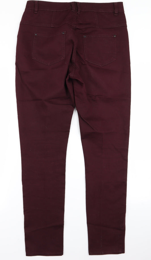 yesyes Womens Red   Skinny Jeans Size 14 L27 in - v