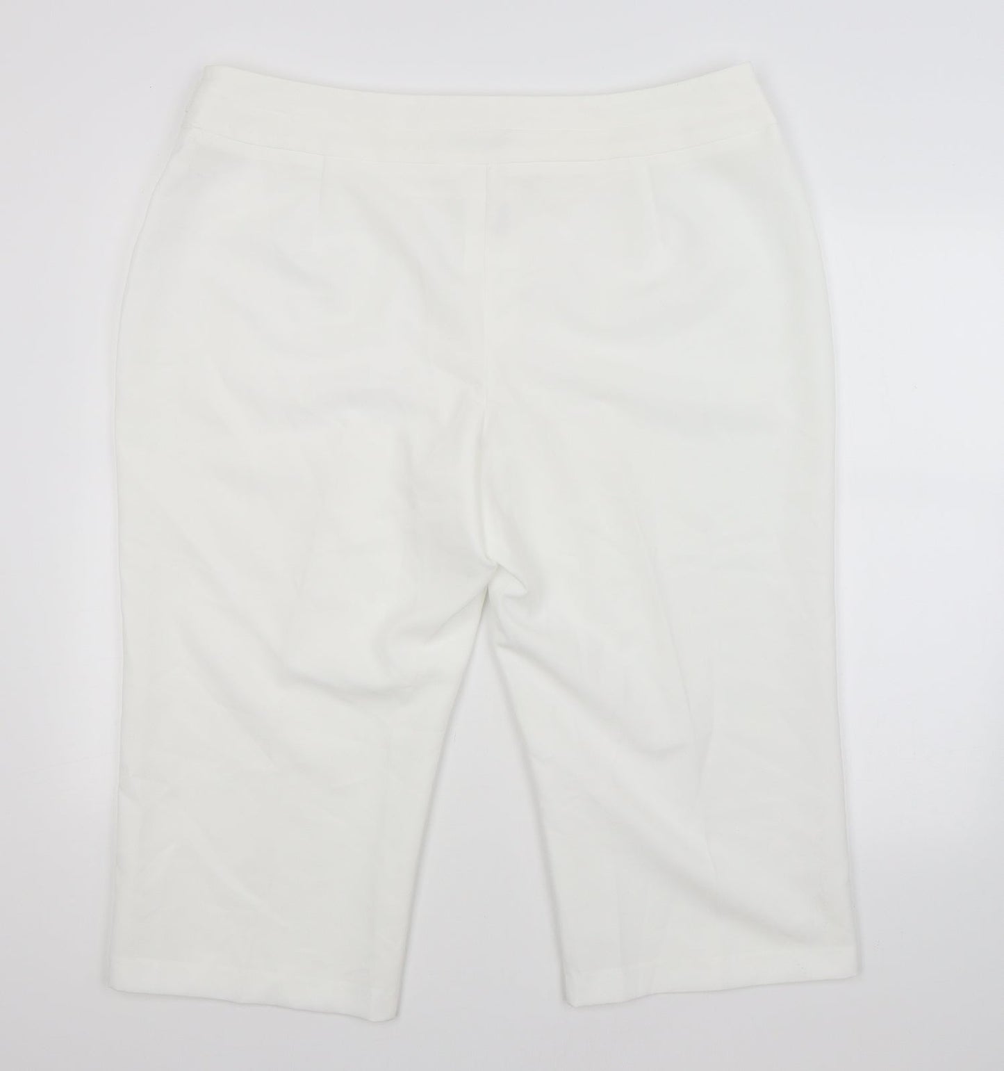 BM Womens White   Cropped Trousers Size 20 L20 in