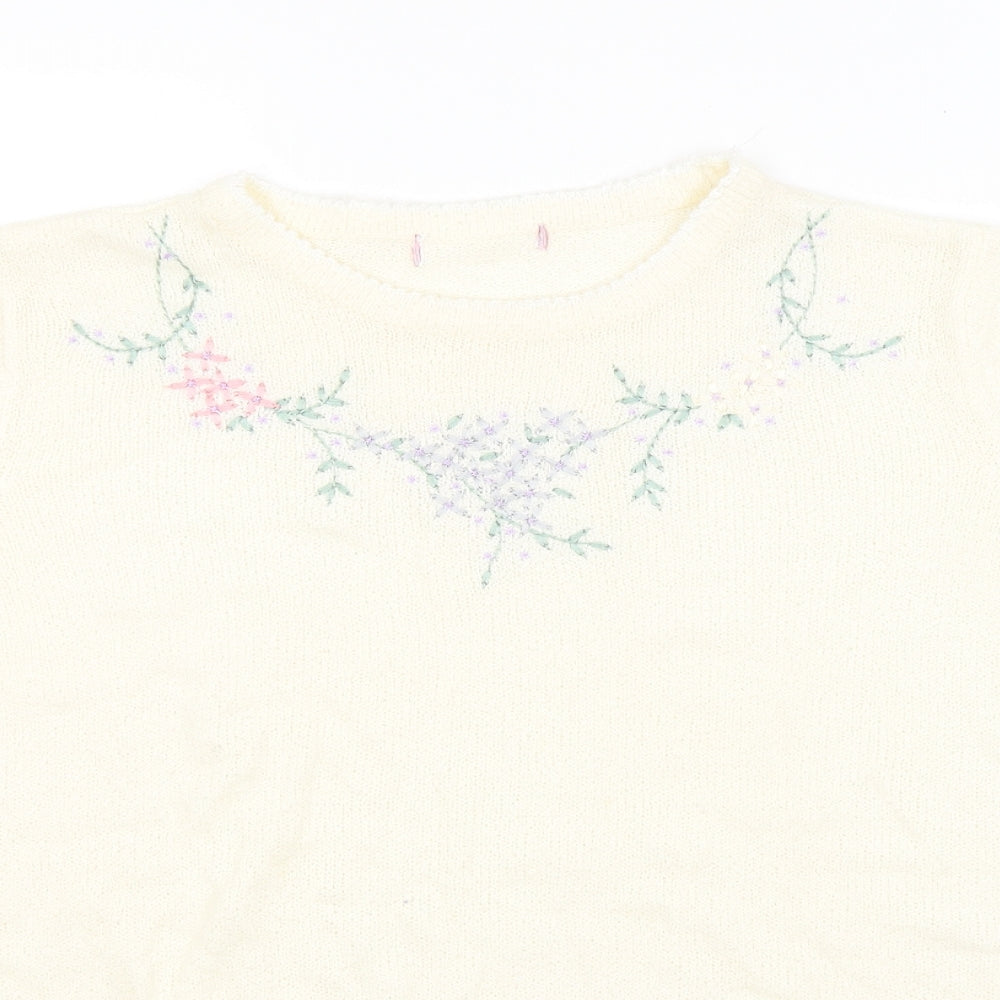 Bonmarche Womens Beige Floral  Pullover Jumper Size M