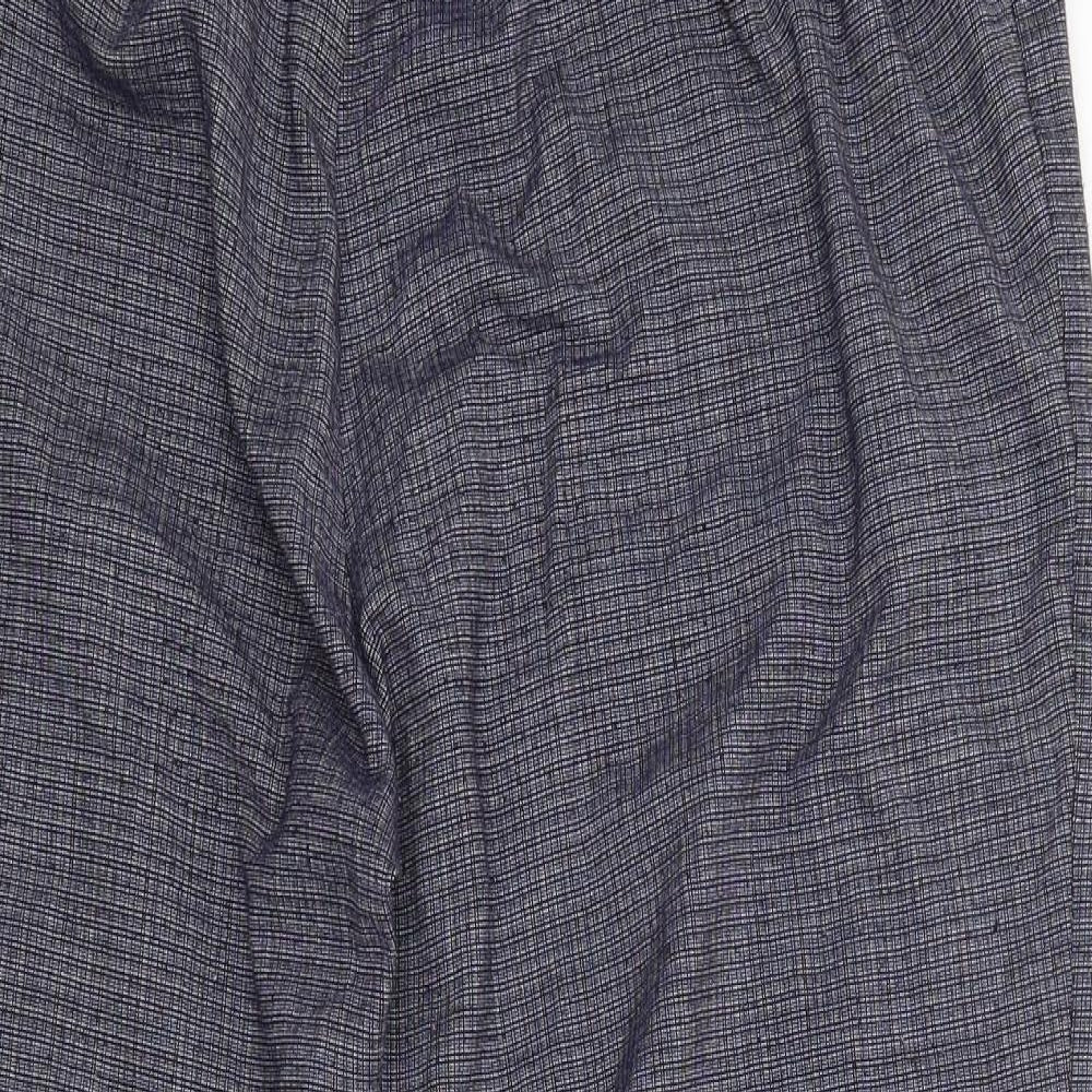 Marks & Spencer Womens Blue Check  Trousers  Size 14 L25 in