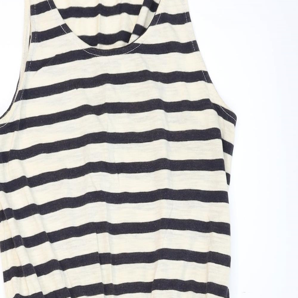 H&M Womens Beige Striped  Fit & Flare  Size XS