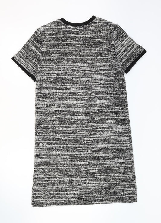 New Look Womens Grey Striped  Slip Dress  Size 8