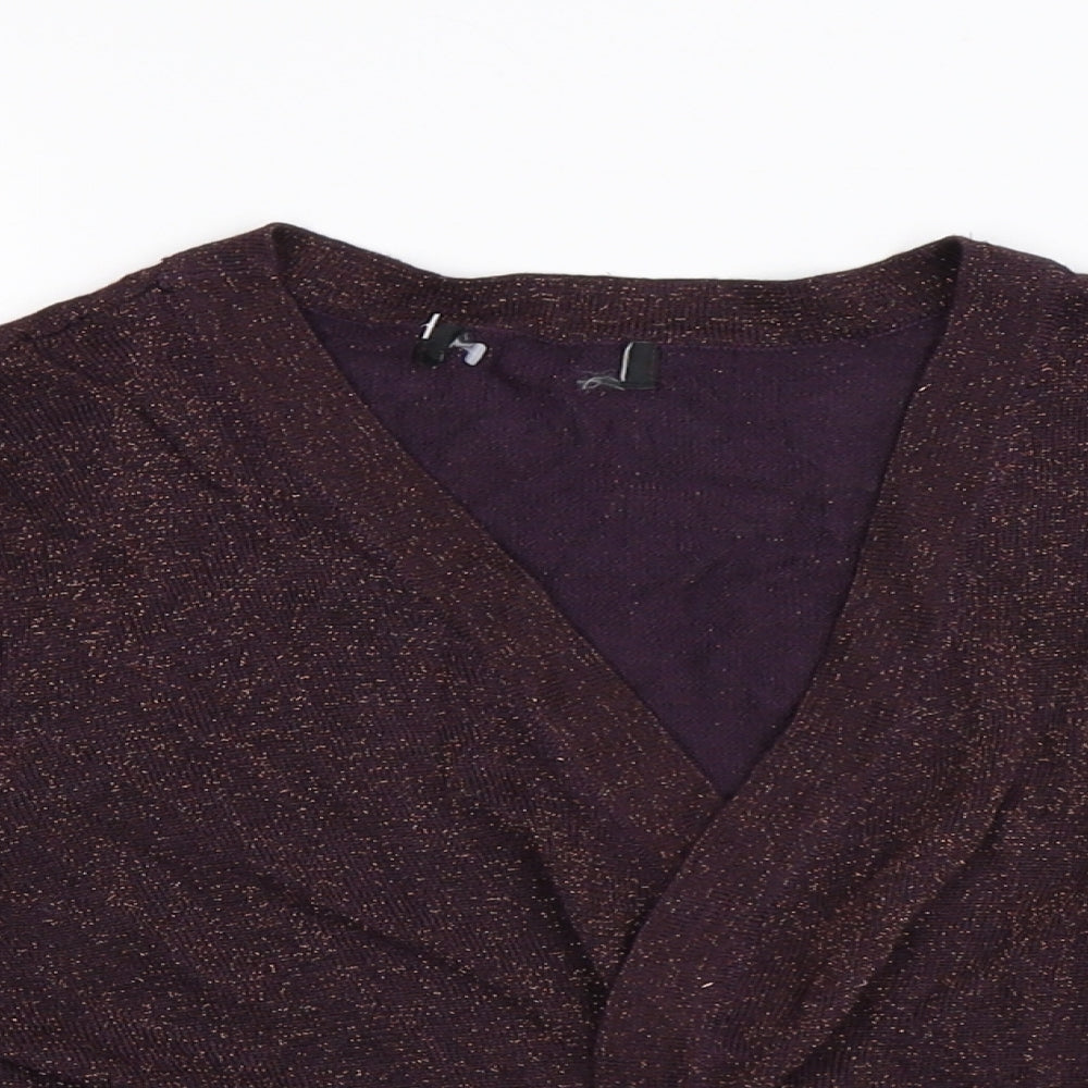 Preworn Womens Purple  Knit Basic Blouse Size S  - Bolero Style