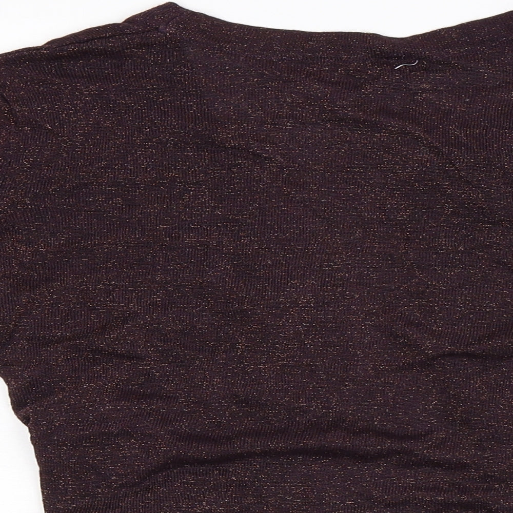 Preworn Womens Purple  Knit Basic Blouse Size S  - Bolero Style