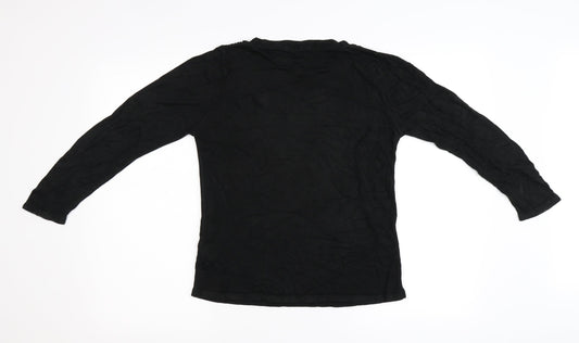 M&S Womens Black  Knit Pullover Jumper Size 8  - Embellished