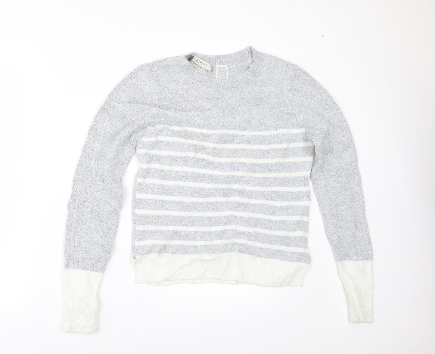 Oasis Womens Grey Striped  Pullover Jumper Size XS