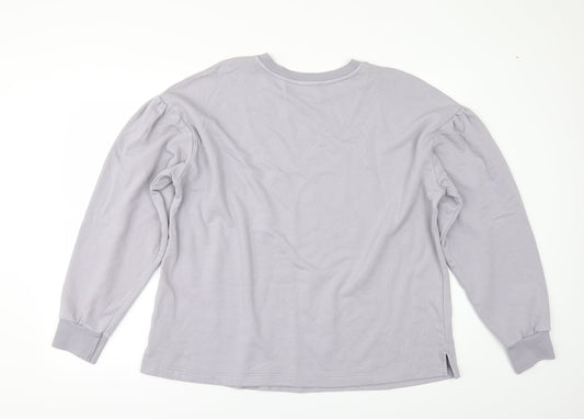 George Womens Grey   Pullover Sweatshirt Size L  - PUFF SLEEVE