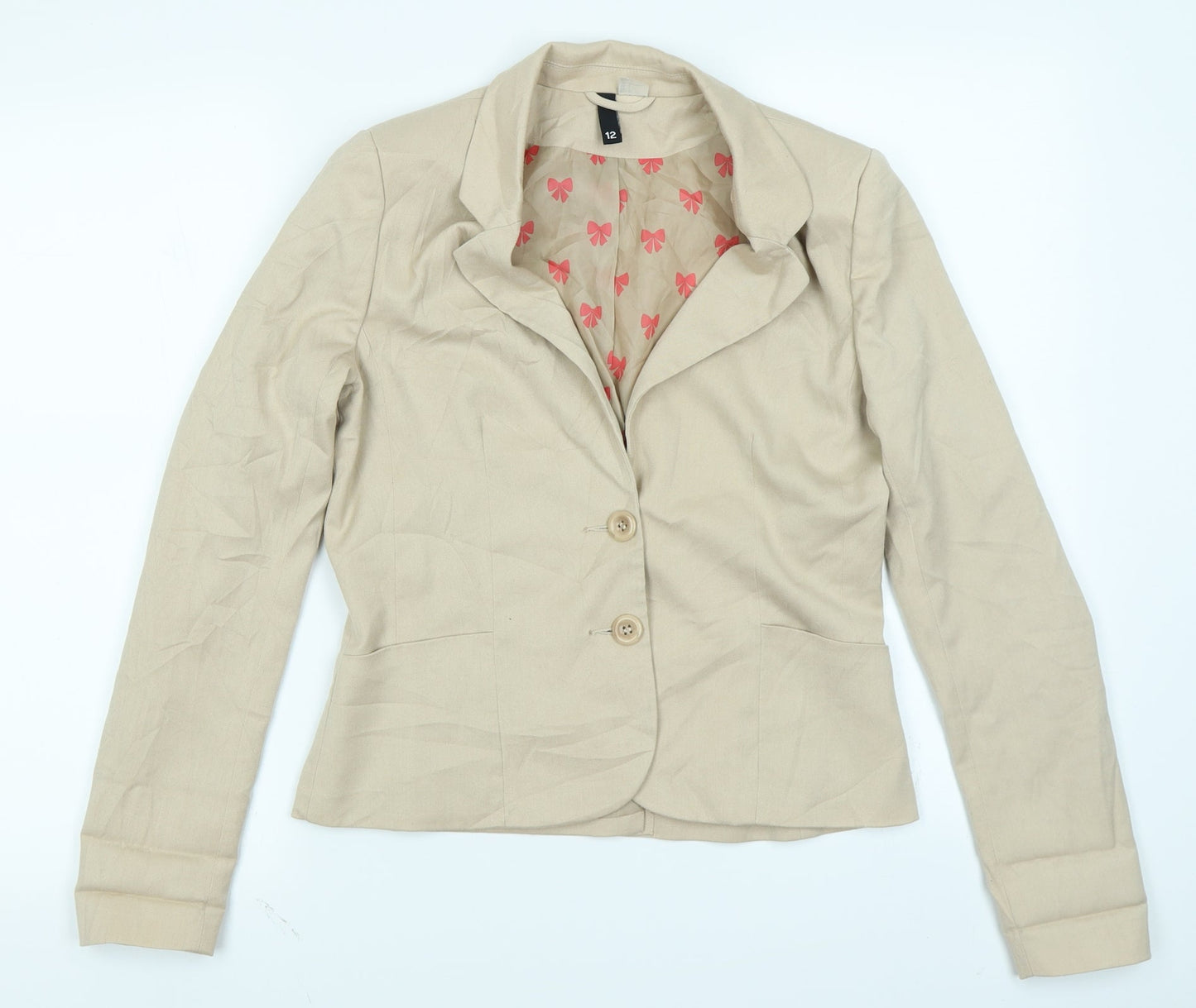 Divided Womens Beige   Jacket Blazer Size 12