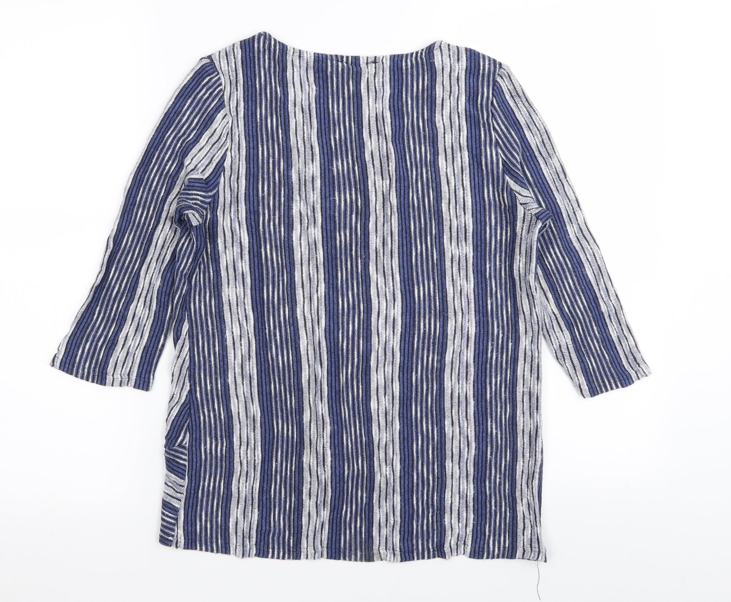 W5 Womens Blue Striped  Basic T-Shirt Size M