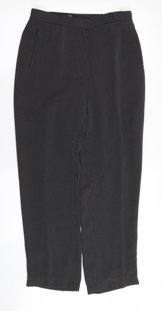 Preworn Womens Black Houndstooth  Trousers  Size 12 L27 in