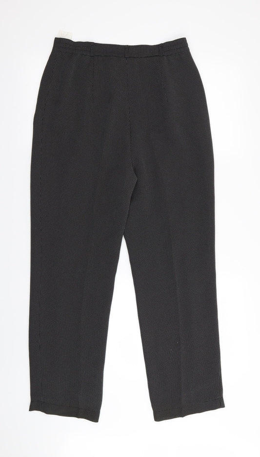 Preworn Womens Black Houndstooth  Trousers  Size 12 L27 in