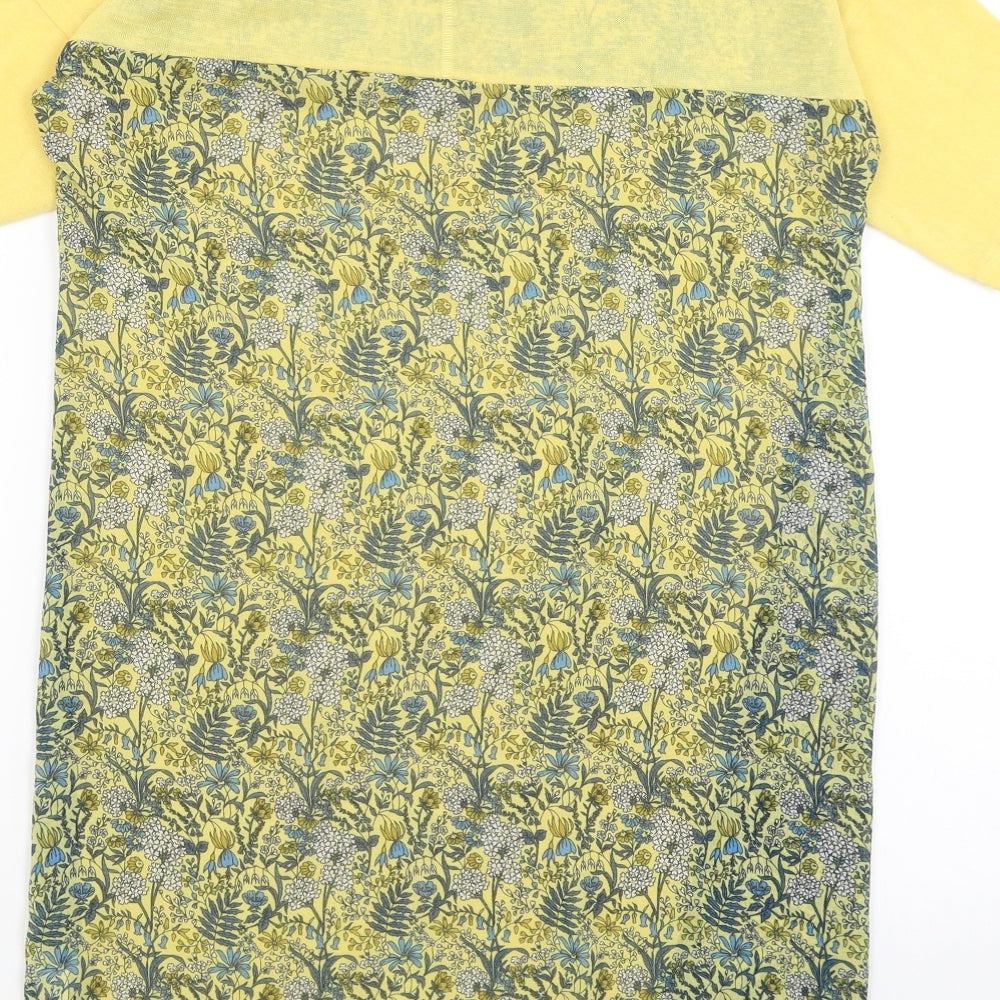 NEXT Womens Yellow Floral  Basic T-Shirt Size 6
