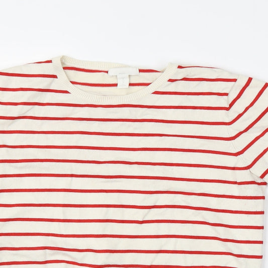 H&M Womens Ivory Striped  Basic Blouse Size M