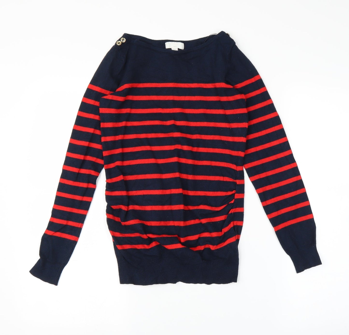 H&M Womens Blue Striped  Tunic Blouse Size S