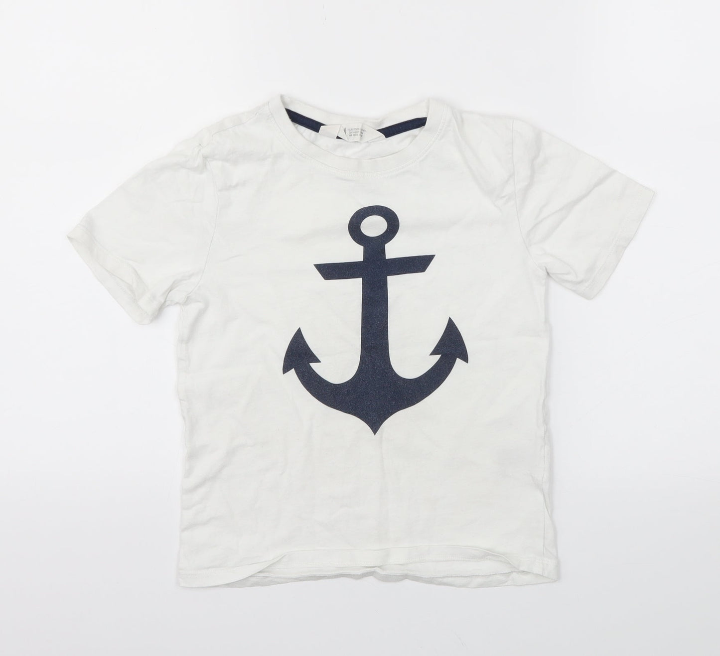 H&M Boys White   Basic T-Shirt Size 7-8 Years