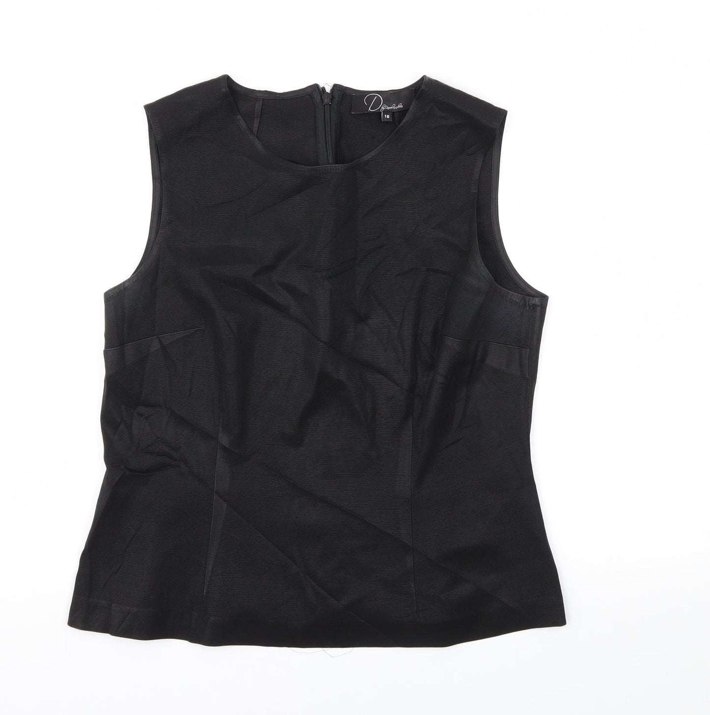Preworn Womens Black   Basic T-Shirt Size 16