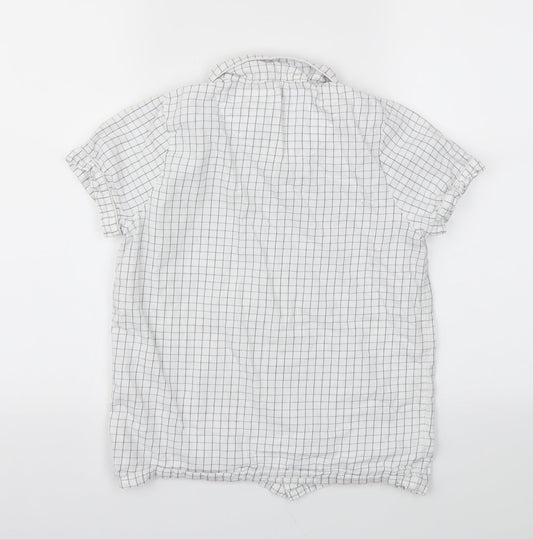 M&S Girls White Check  Basic T-Shirt Size 11-12 Years