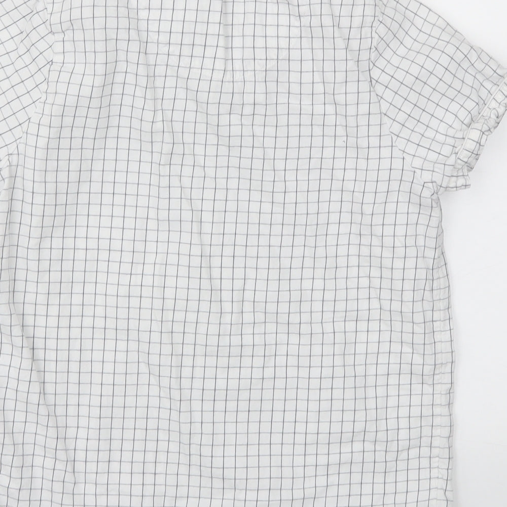 M&S Girls White Check  Basic T-Shirt Size 11-12 Years