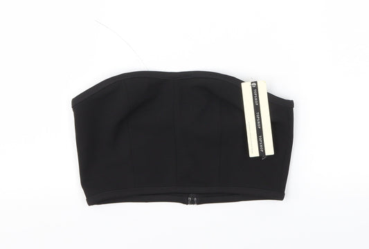 Topshop Womens Black   Cropped T-Shirt Size 8