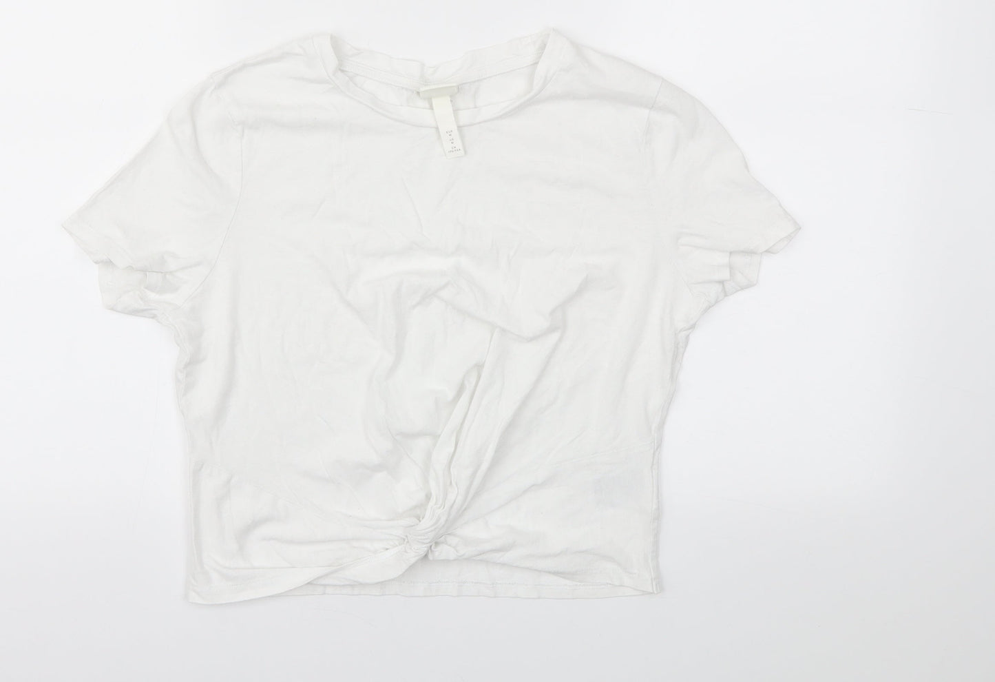H&M Womens White   Basic T-Shirt Size M
