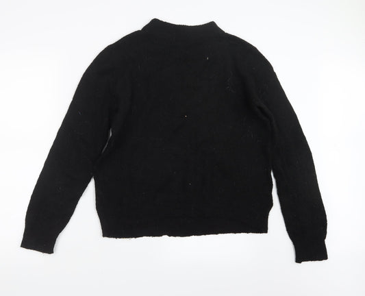 Pieces Womens Black  Knit Pullover Jumper Size L