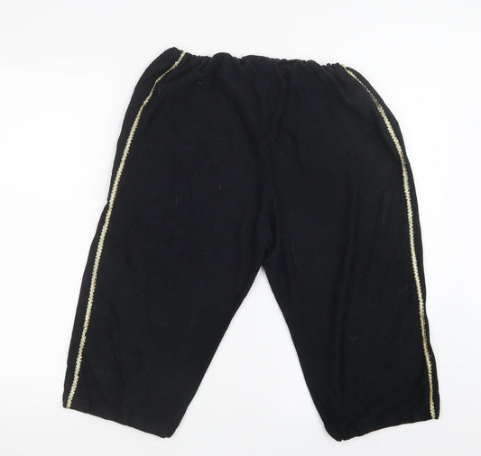 FUNNY FASHION Womens Black   Cropped Trousers Size 14
