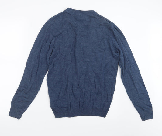 River Island Mens Blue  Knit Pullover Jumper Size S